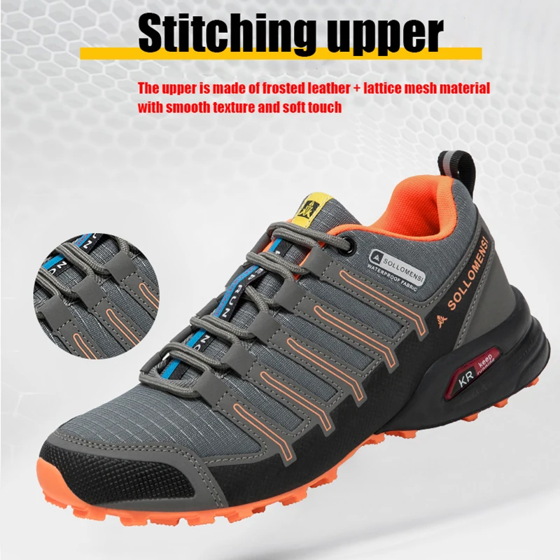 Men Hiking Shoes Outdoor Mesh Breathable Non-Slip Hunting Tactical Training Shoes Men Comfortable Large Size Hiking Shoes
