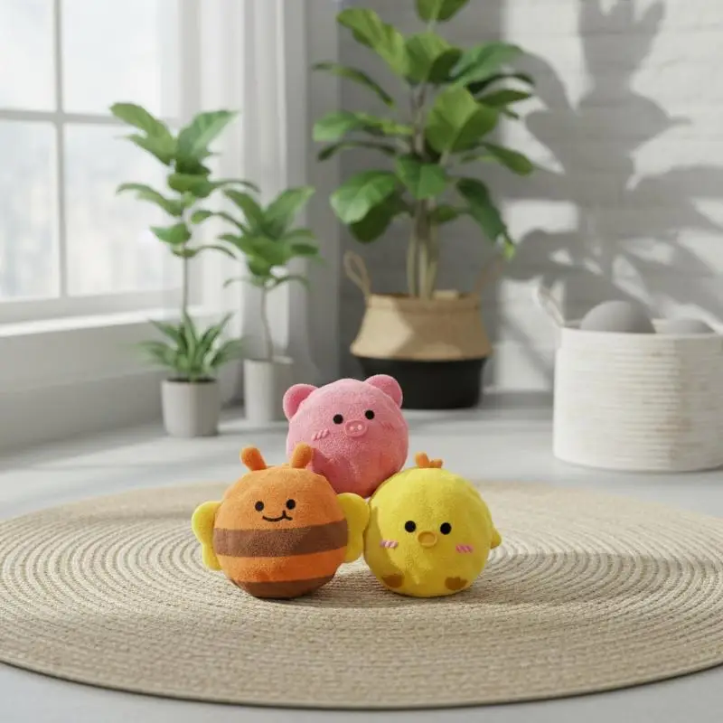 Squeaky Dog Chew Toy Portable Plush Spiky Ball Interactive Pet Play Toy for Dog Travel Camping Boredom Relief Use