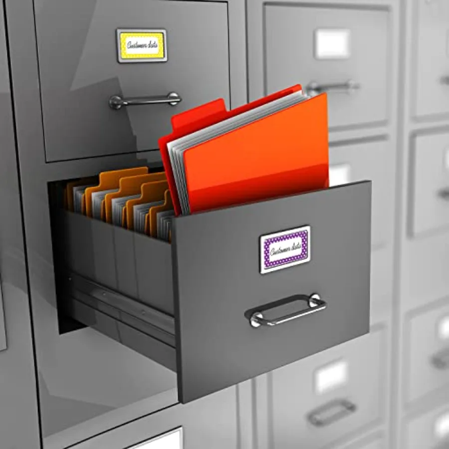 ป้ายชื่อหลากสี ขนาด 3.5x2.25 นิ้ว 200 ชิ้น 5 สี สำหรับสำนักงาน โรงเรียน ห้องเรียน ห้องครัว ตู้เย็น