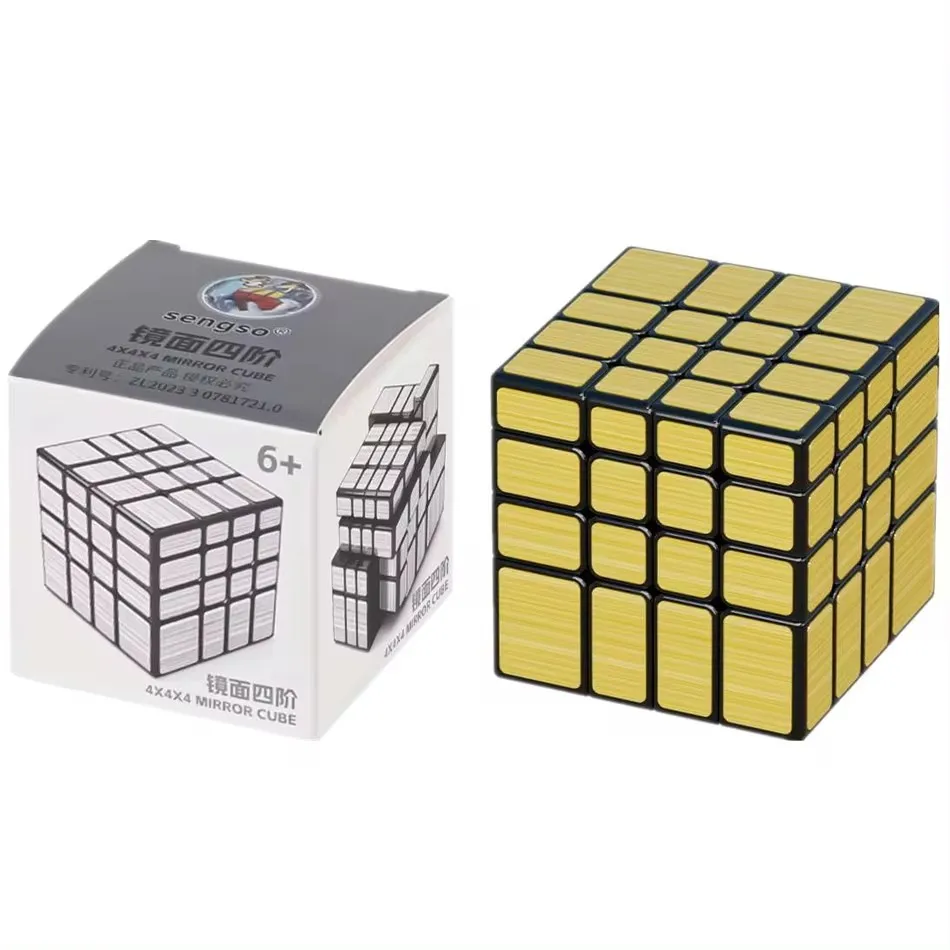 Sengso 4X4 Spiegel Magische Kubus 4X4X4 Professioneel Stickerloos Educatief Speelgoed Voor Kinderen Cadeau Snelheid Puzzel 4 × 4 Snelheid Cubo Magico