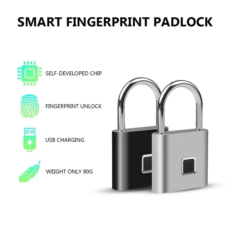 Candado con huella dactilar, cerradura de puerta Digital resistente al agua, cerraduras inteligentes, cerradura de cajón con huella dactilar, cerradura electrónica, protección de seguridad