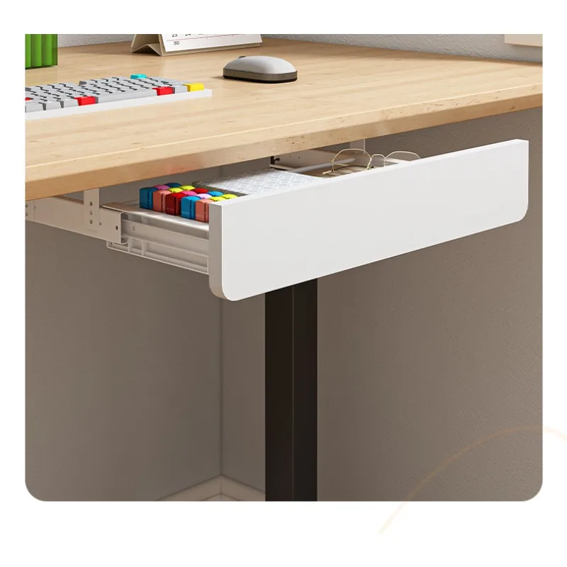 

Solid Wood Under Desk Drawer, 3-Level Adjustable Height Hidden Storage Box for Computer Desk, Invisible Drawer Organizer