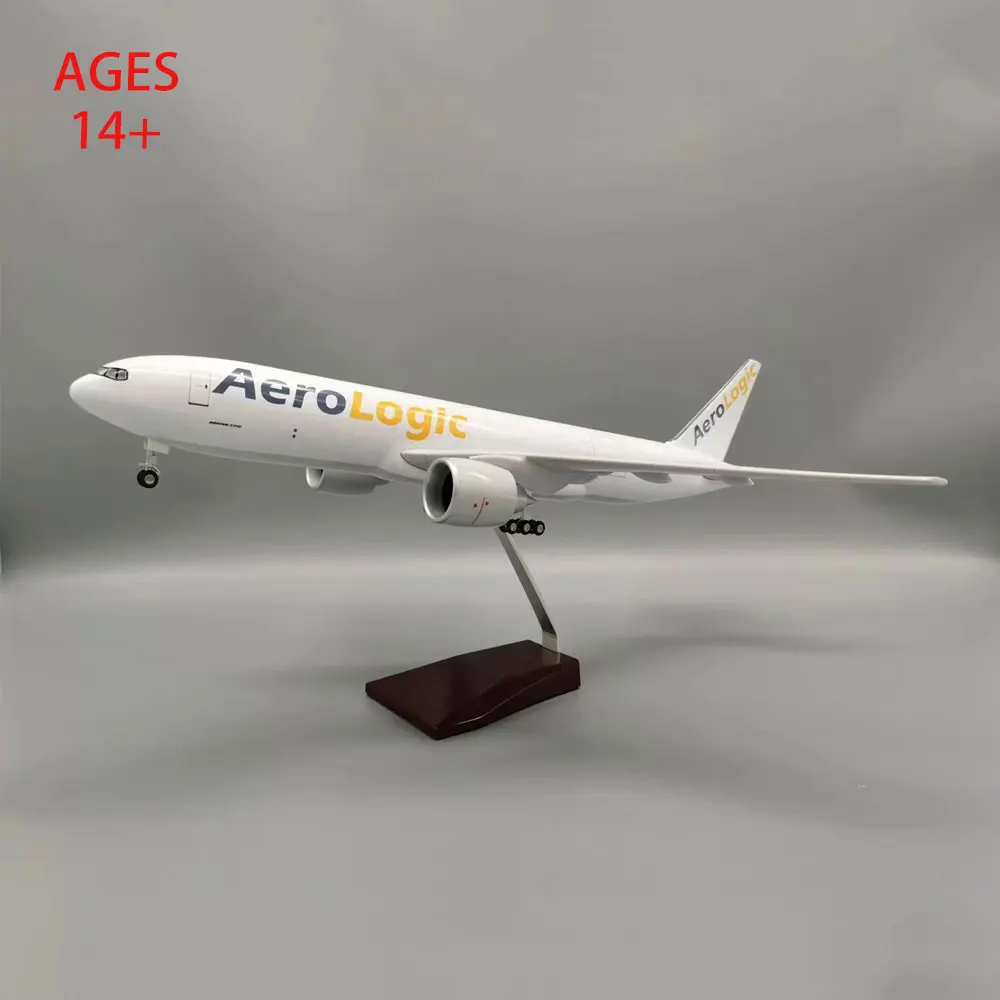 Scale 47cm Large Desk Accessories 777 Aircraft Model B777-200 AeroLogic Aircraft Model Diecast Aircraft With Displays Collected