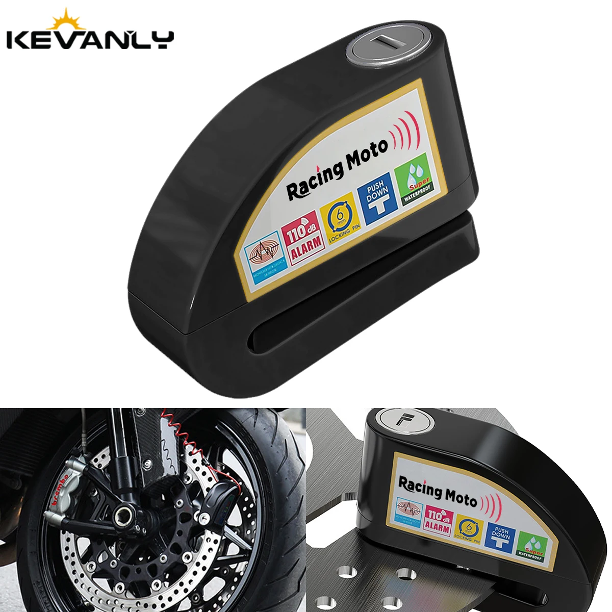 

Противоугонный замок дискового тормоза мотоцикла, интеллектуальная громкая противоугонная сигнализация, сплав, замок дискового колеса мотоцикла для мотоцикла, электрического велосипеда