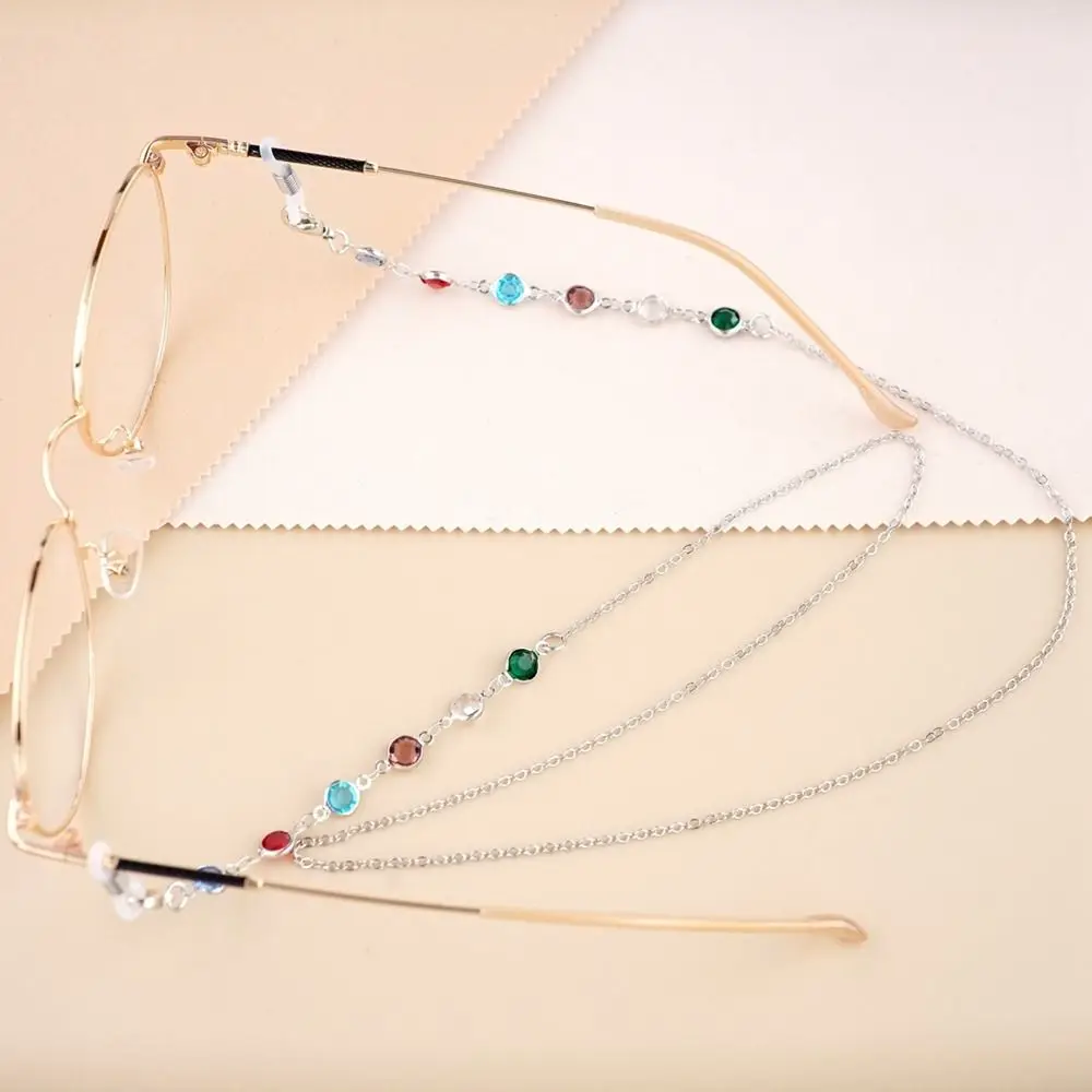 

Rhinestone Mask Lanyard Crystal Metal Chain Neck Strap String Spectacle Cord Sunglasses Chains Metal Glasses Chain Mask Chain