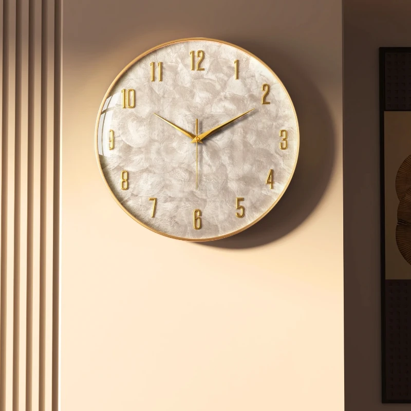 Horloge murale de luxe en coquillage, Design minimaliste moderne, décor de salon créatif, mouvement silencieux, Art de maison él