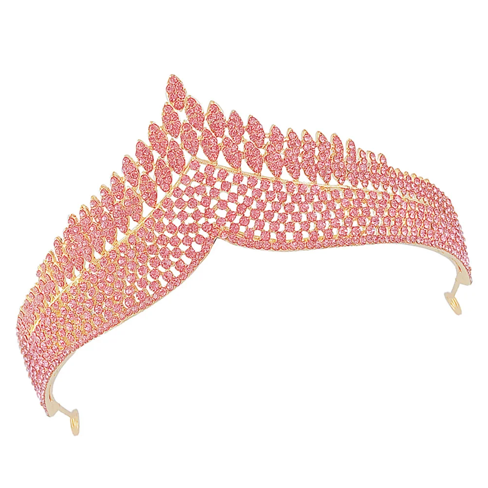 

1Pcs Rhinestone Crown Bridal Headdress Women's Fashion Headwear for Wedding Party Crown Headwear Alloy