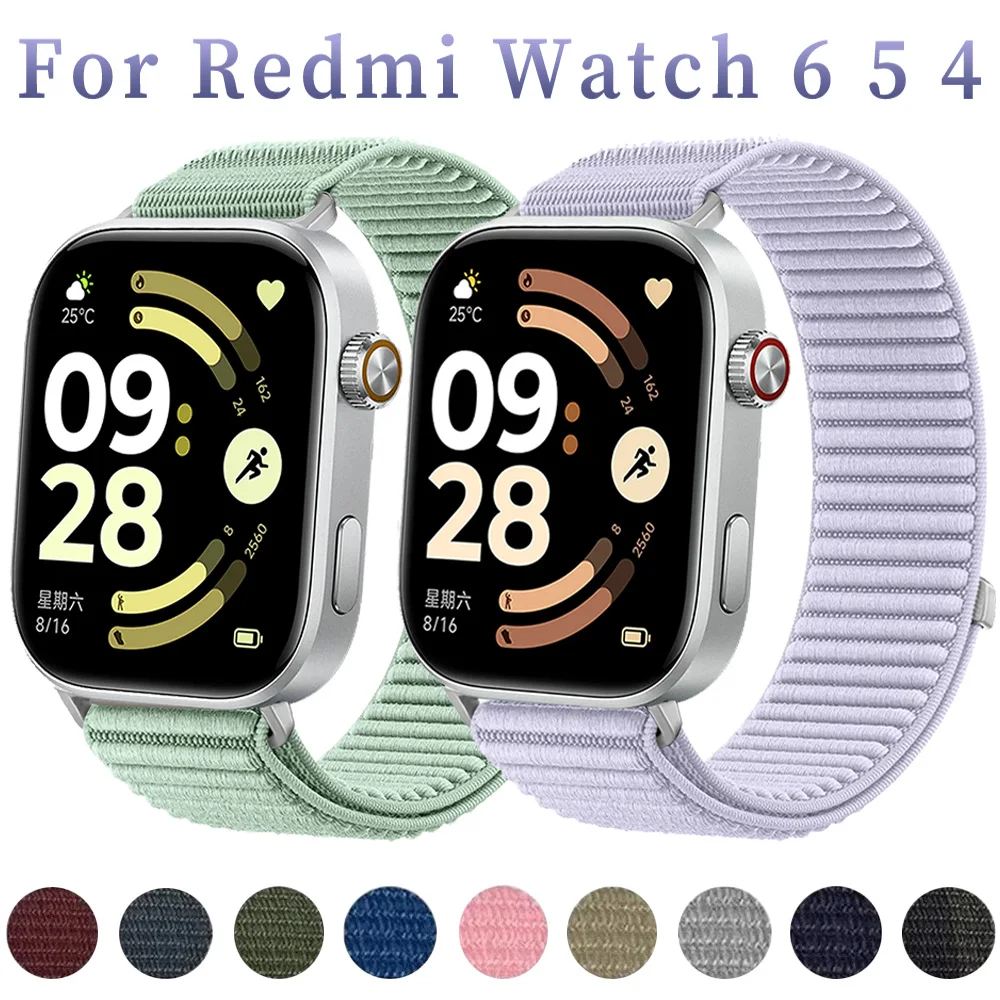 Nylon Geflochtenes Schlaufenarmband für Redmi Watch 6 5 4 Metallkopf Sportarmband für Xiaomi Mi Band 10 Pro 9 Pro Mi Band 8 Pro Correa