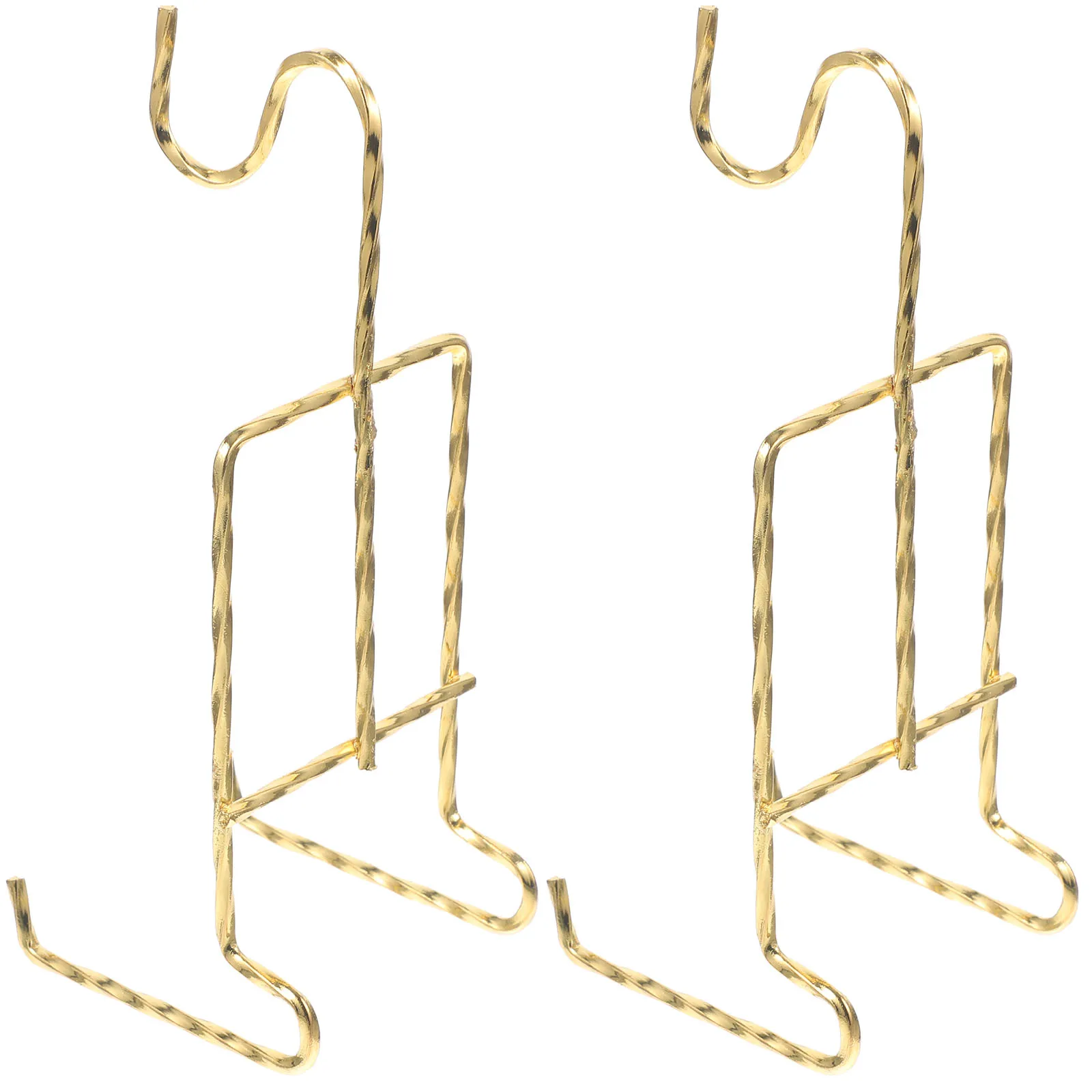

2Pcs Gold Plated European Iron St for Coffee Cups Saucer Dish Holder Plate Rack Desktop Storage Shelf Draining Hanger Cup