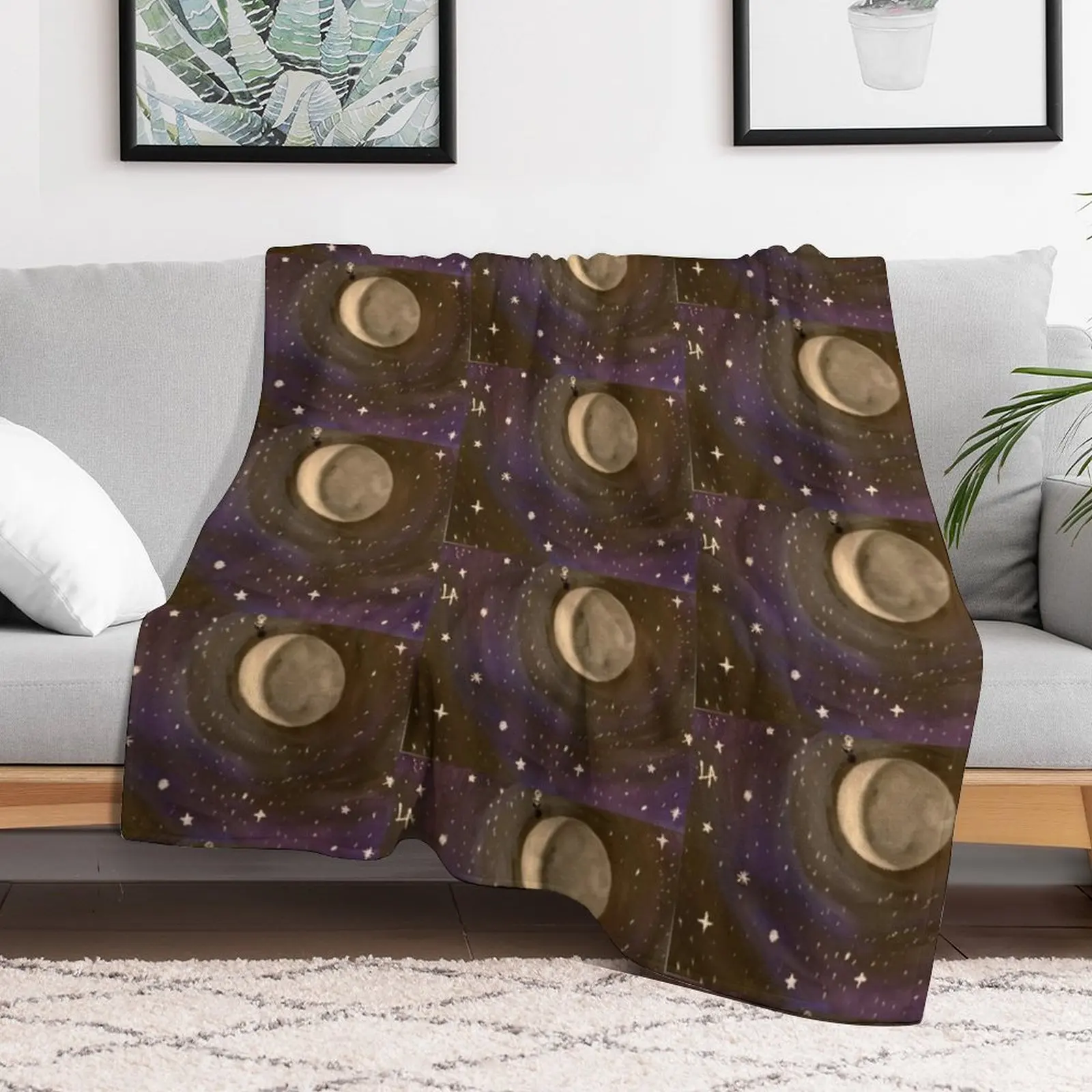 Moon Phase IV Waning Crescent Throw Blanket Stuffeds Hairy blankets and throws Blankets