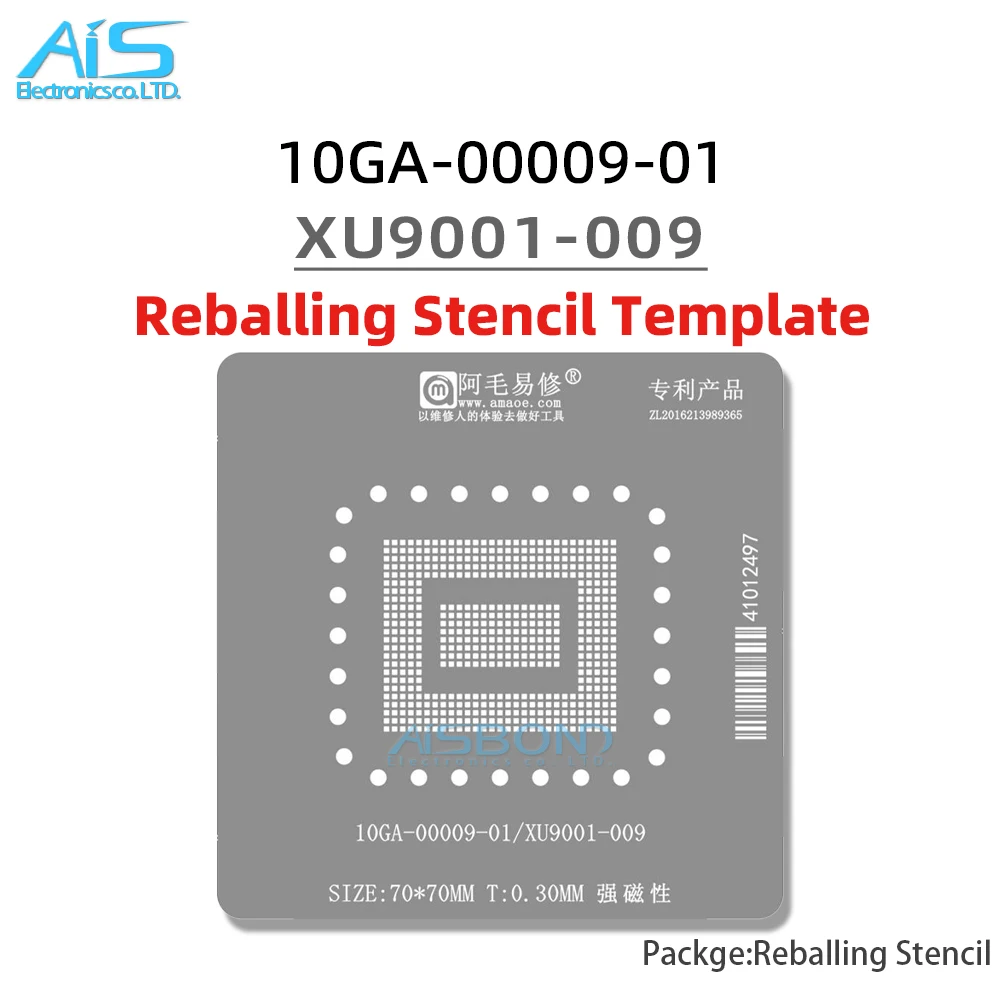 AMAOE Middle Layer Reballing Stencil Template For 10GA-00009-01 XU9001-009 plant tin net Steel mesh repair