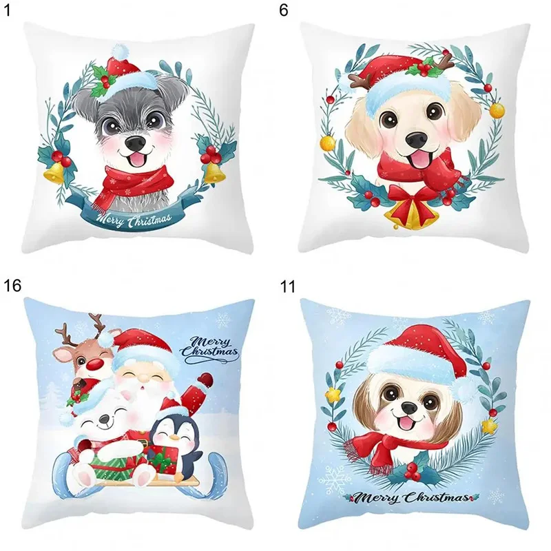 Christmas Themed Pillowcases Car Ornaments Office Santa Claus Living Room Sofa Home Pillowcases