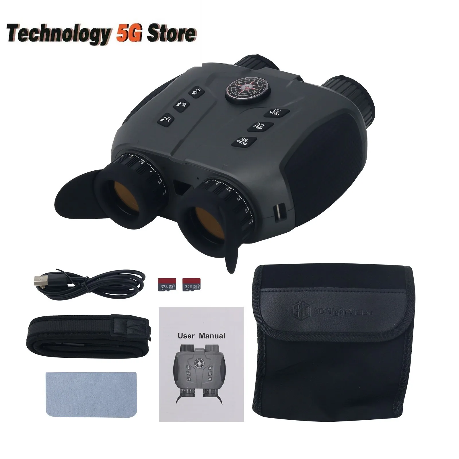 

VRNV331 Naked Eye 3D VR Binocular Night Vision Device F1.2 FOV10 6X Digital Zoom Binocular Support Manual Focusing