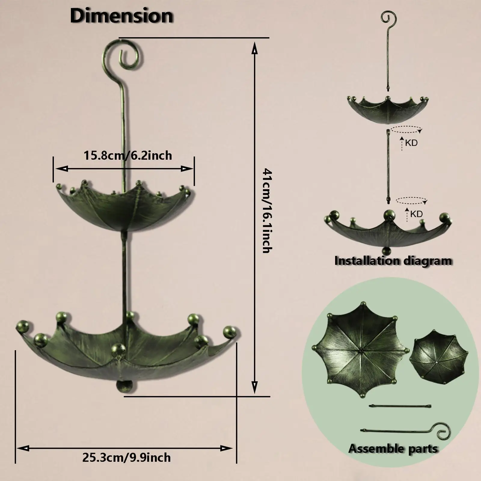 وحدة تغذية الطيور وعاء الماء حديقة المناظر الطبيعية ديكور بيت الطيور معلقة حمام الطيور لسطح السفينة الفناء الخلفي درابزين الحديقة الطيور البرية الشرب #6
