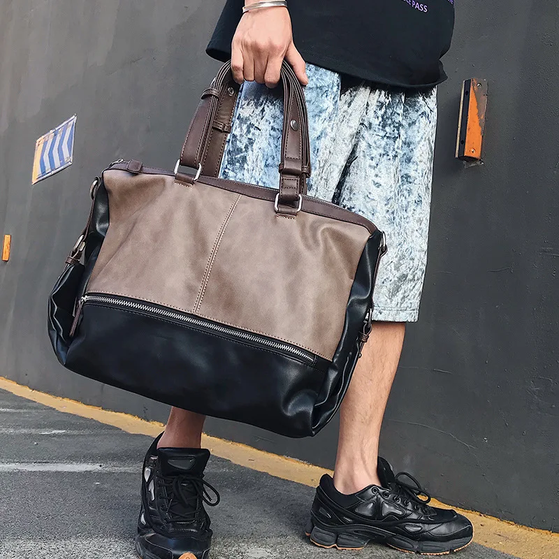 

2026 Новая модная мужская сумка на плечо, большая вместительная дорожная сумка-тоут с черным ремешком Bolsa de hombre Мужская сумка 남성용가방 sac