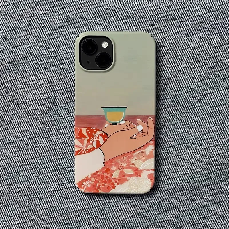 Ins bebiendo ligeramente para disfrutar de uno mismo funda de teléfono para IPhone 17 16E 15 14 Plus 13 Mini 11 Pro Max 12 Pro contraportada XS XR SE