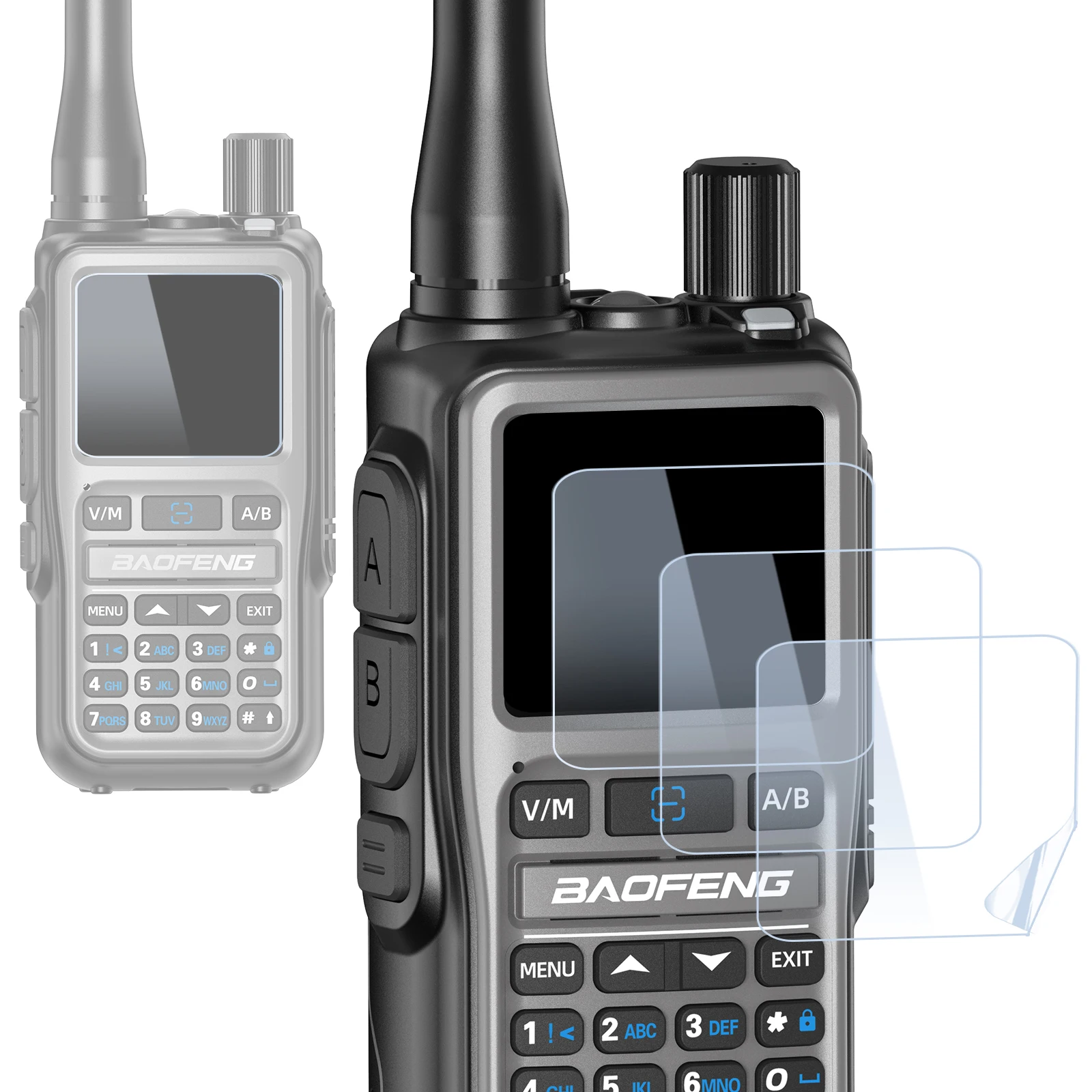 BAOFENG UV-5R Mini Screen Protector Cover Waterproof Scratch-Proof Dustproof Protective Film for Mini-5 Ham Radio Walkie Talkie