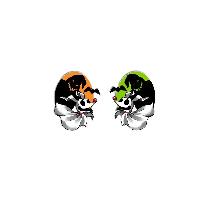 Disney Horror Nightmare Before Christmas Jack and Sally Epoxy Handcraft cute Acrylic Stud Earrings Jewelry Party Hallowmas Gifts