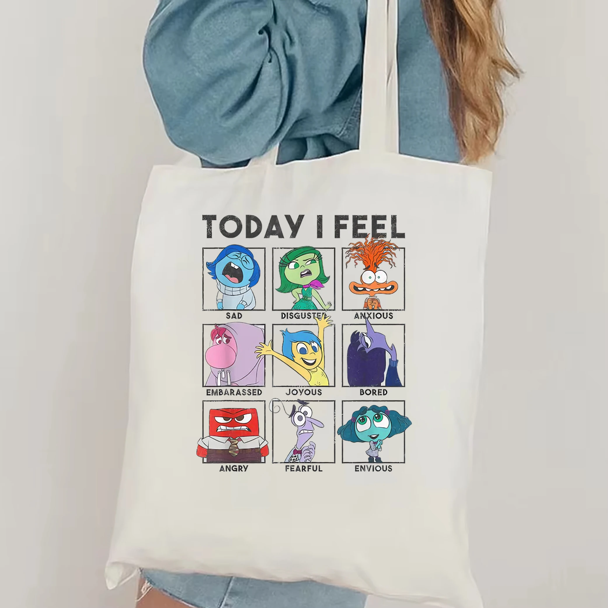 Inside Out 2 Current Mood Anger Joy momanity tote bag Disney Emotions borsa a tracolla salute mentale terapia vocale viaggio a tema