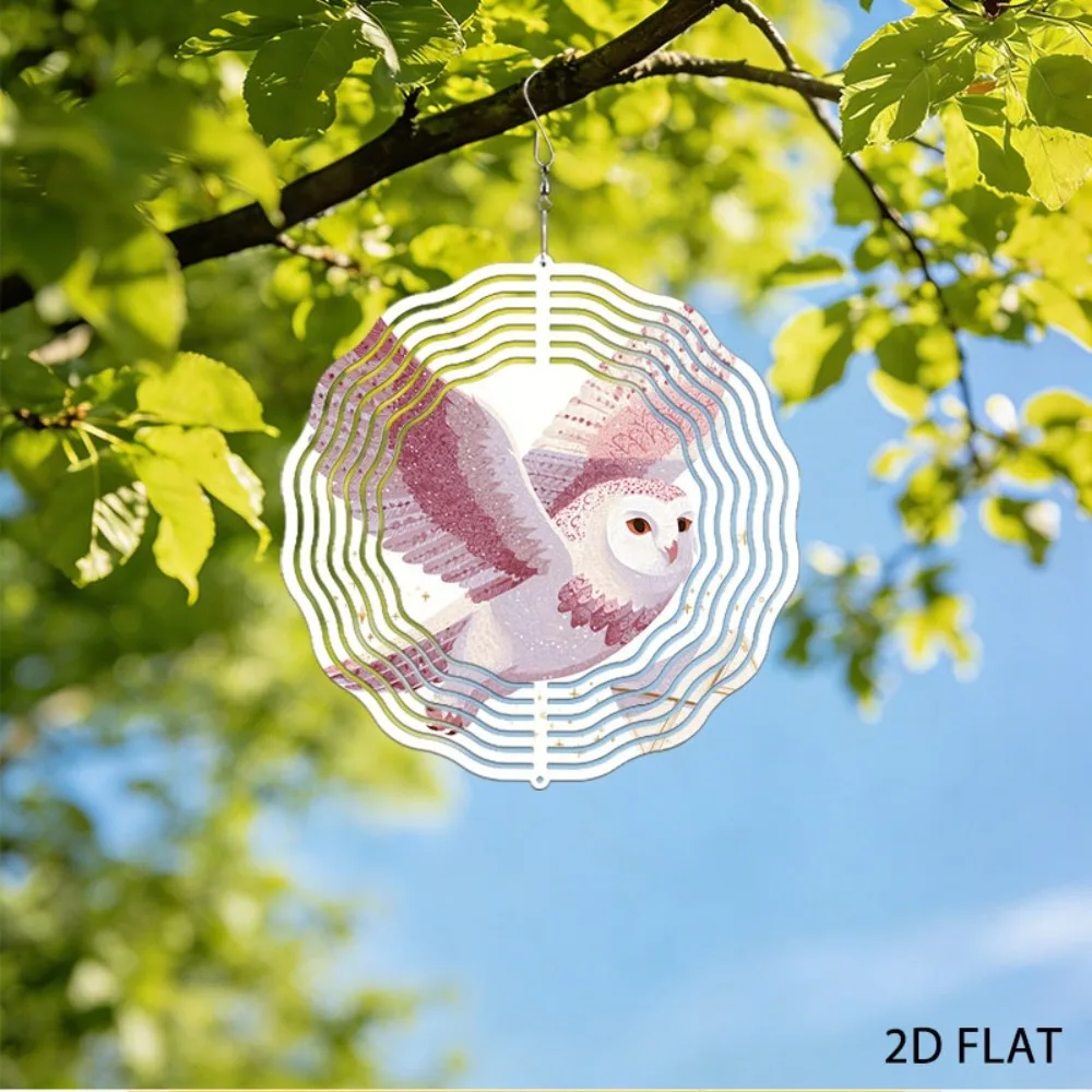 

Iron Owl Wind Chimes Outdoor Garden Decor Star Ornament Watercolor Finish