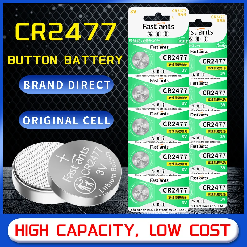 Batería de Litio Original CR2477 de 3V, Alta Capacidad, para Juguetes, Luz LED, Lámpara de Vela, Tarjeta de Posicionamiento, Olla Arrocera