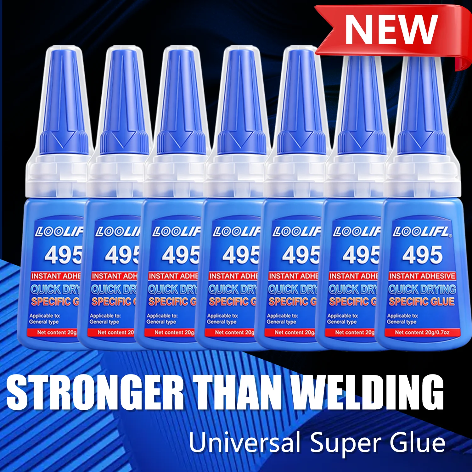 Nova cola super multiuso 20ml, 495, líquida de secagem rápida, adesivo instantâneo forte, transparente, para plástico, madeira, vidro, ferramenta de reparo diy