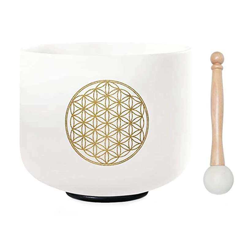 

528HZ 8 Inch Flower Of Life Crystal Singing Bowl Meditation Sound Bath Sound Healing Chakra Singing Bowl