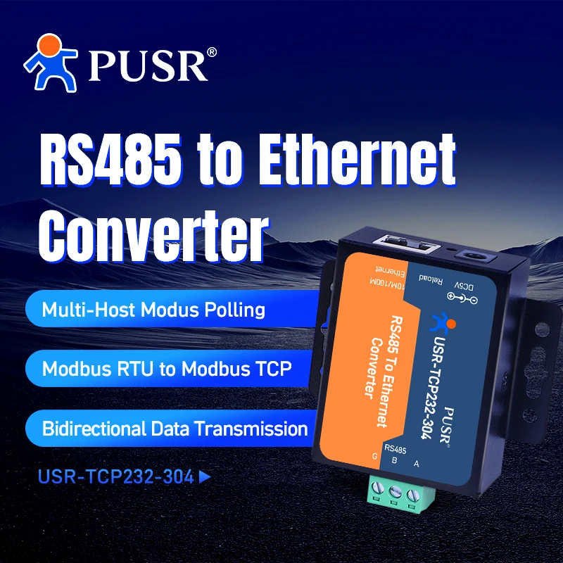 

PUSR RS485 to Ethernet Converters Serial Device Server Modbus RTU to TCP USR-TCP232-304