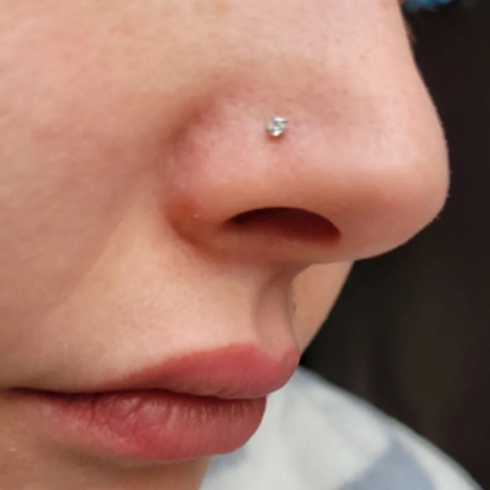 8/12Pcs Nose Studs 20g - L-Shaped Surgical Stainless Steel Diamond Studs for Women & Men - Corkscrew Nose Rings Daily Wear