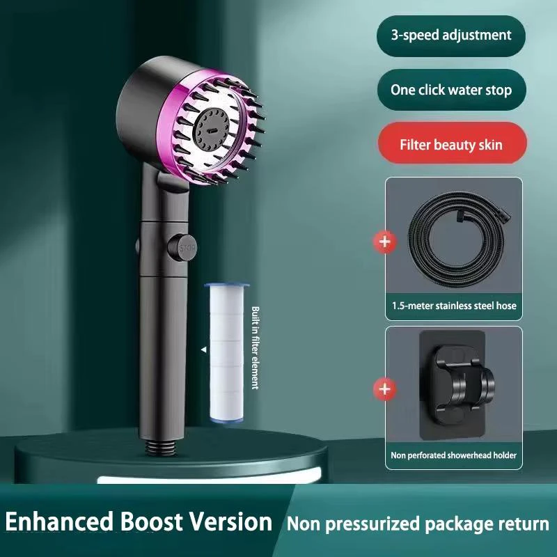 Fotografia 7: Xiaomi High Pressure Filter Shower Head, elemento mutável, spray ajustável com escova de massagem, chuveiro de chuva, 3 modos