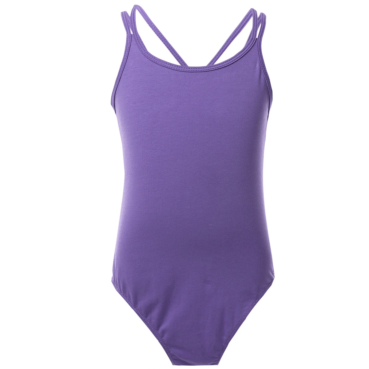 Fato de balé feminino, collant de ginástica com alça de espaguete Criss Cross Back, bailarina, roupas de performance