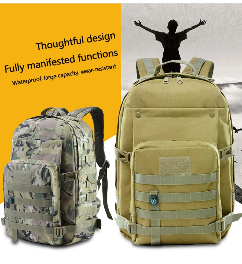 

Outdoor mountaineering bag sports shoulder camouflage anti-splashing military tactical backpack tactical 3D bag 2022 new