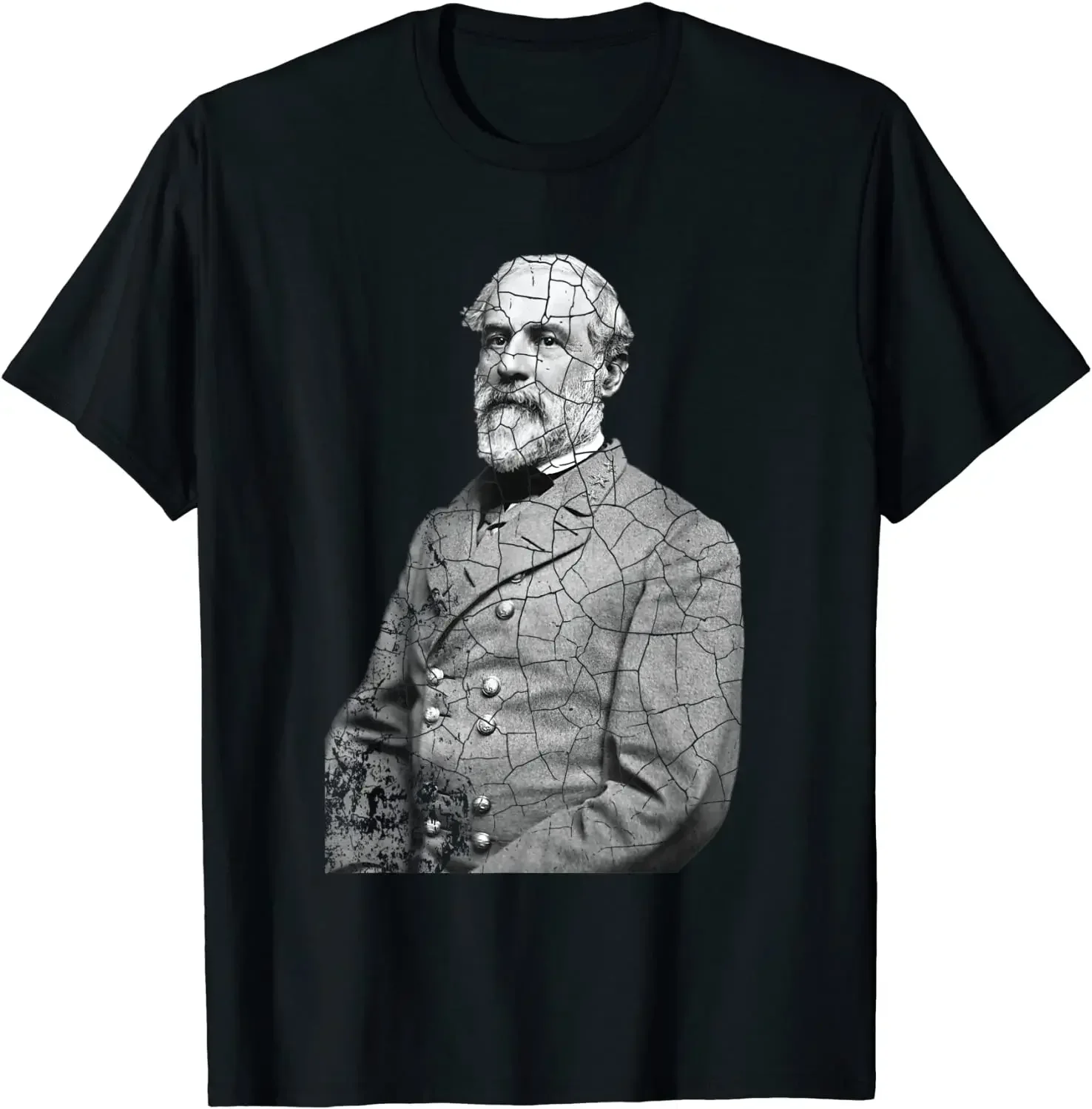 General Robert E Lee Portrait Monument Printed T-Shirt. Summer Cotton O-Neck Short Sleeve Mens T Shirt New S-3XL