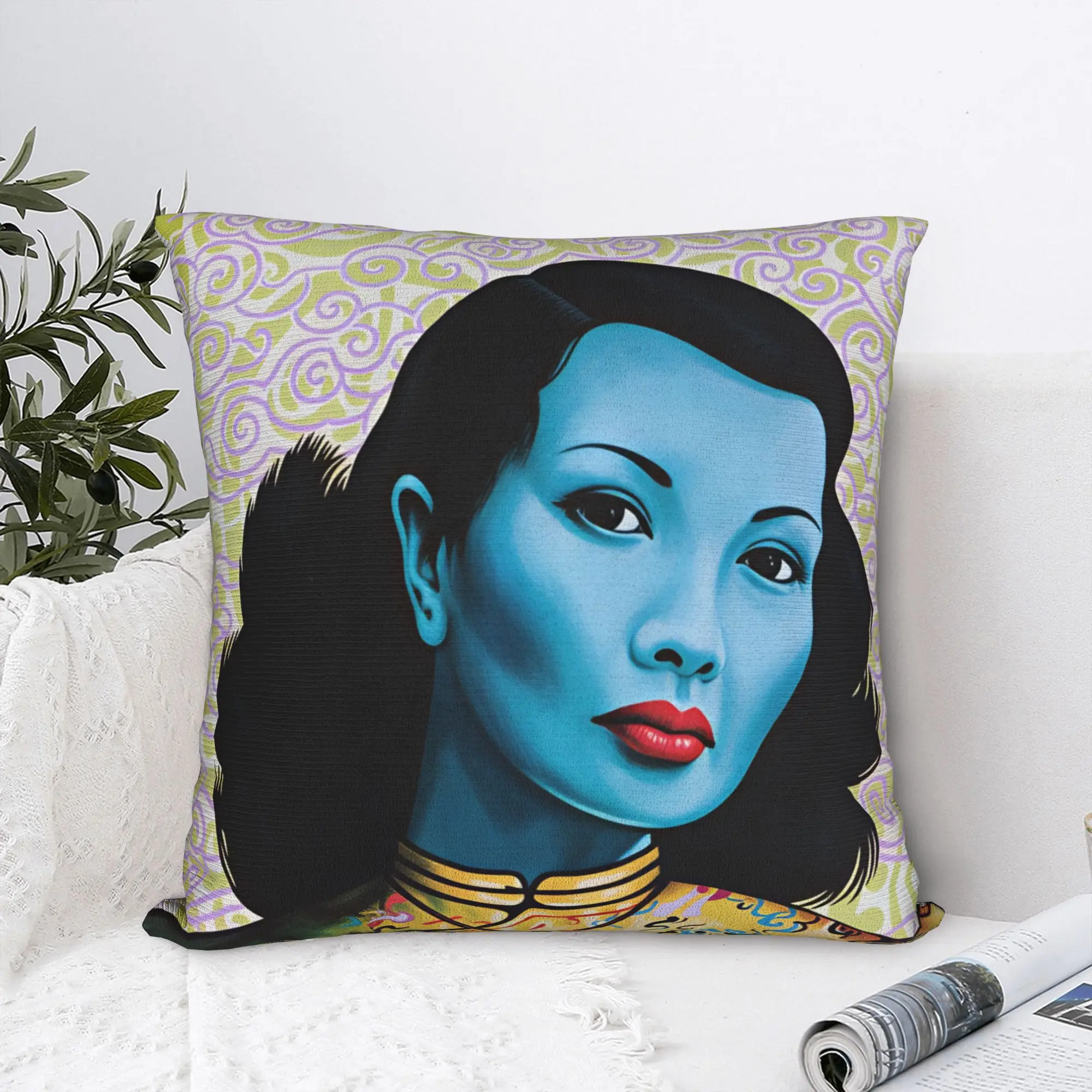 Miss Wong Vladimir Tretchikoff Pillow Case  Comfy Pillow Cover For Chair Sofa Home Decor Cute Funny Pillowcases