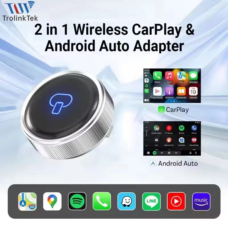 

2026 NEW Wireless CarPlay Dongle 2-in-1 Wireless CarPlay Android Auto Adapter Plug Play Fast Connect For Car With Wired CarPlay