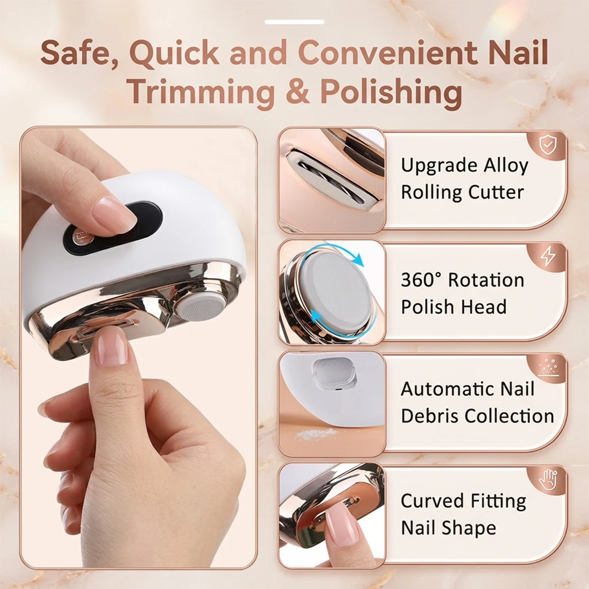 Pemotong Kuku Elektrik 2-in-1  - Baby Nail Trimmer Electric ulasan dan harga