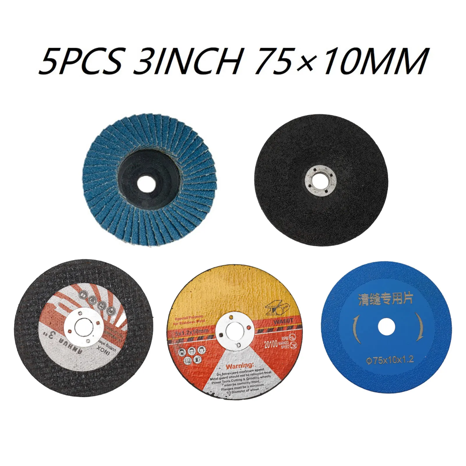 Cutting Disc Pneumatic Cut Blade Grinding Wheel Long Lasting Carbite Disc Set 5pcs 75mm Cutting Disc for Angle Grinder