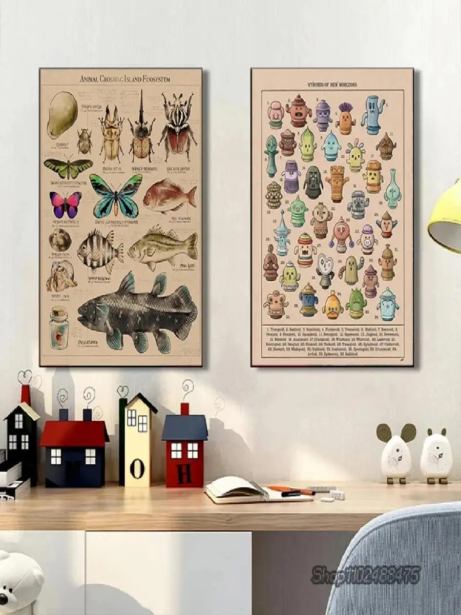 Animal Crossing Botanical Gyroid Poster  Canvas Print for Bedroom  Home Wall Decor