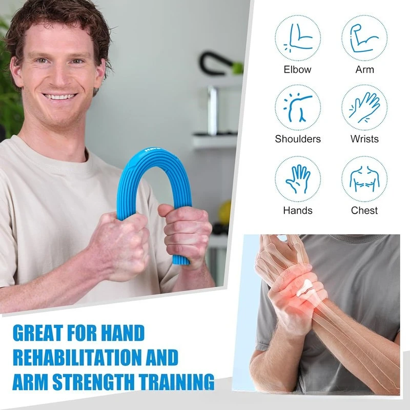 Asta fitness con barra di torsione in silicone - All-in-One per allenamento per la forza del braccio e del polso, riabilitazione, rilassamento muscolare e massaggio