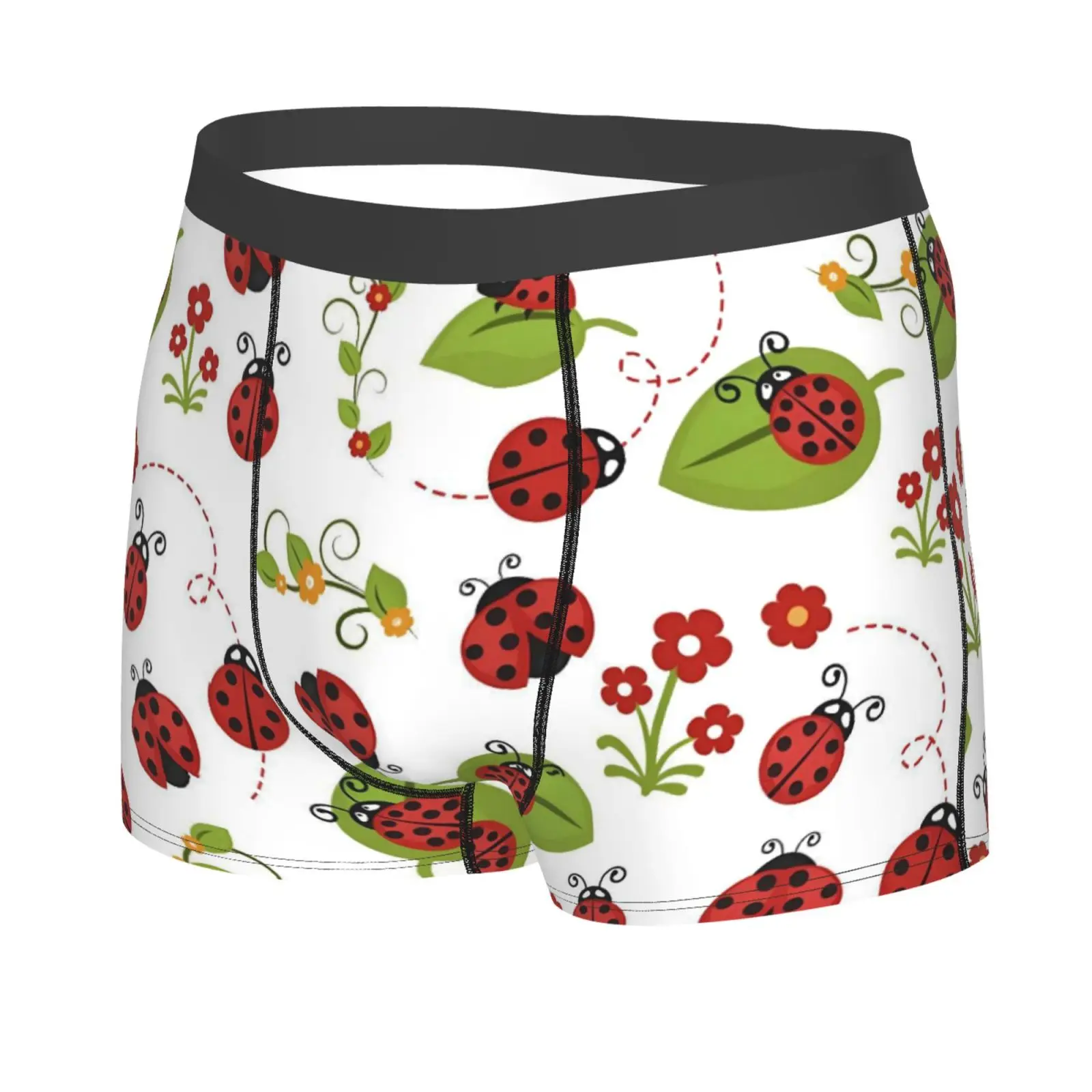 Cute Cartoon Insect Pattern Print Men Underwear Boxers Men Novelty Underpant Breathable Printed Male Underpants Man Boxer Briefs