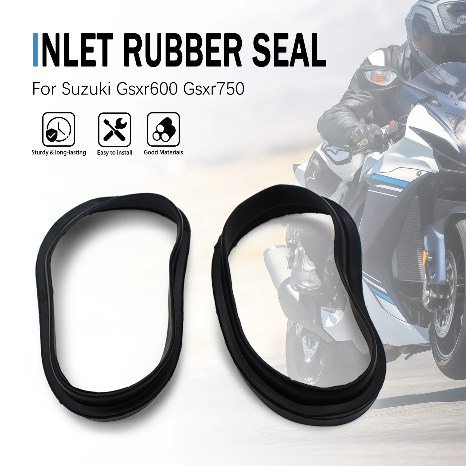 Für Suzuki GSXR 600 GSXR750 1000 Motorrad Ram-Air-Ansaugrohr Gummi-Netz Motorradteile Zubehör Ansaugrohr-Dichtungsgummi