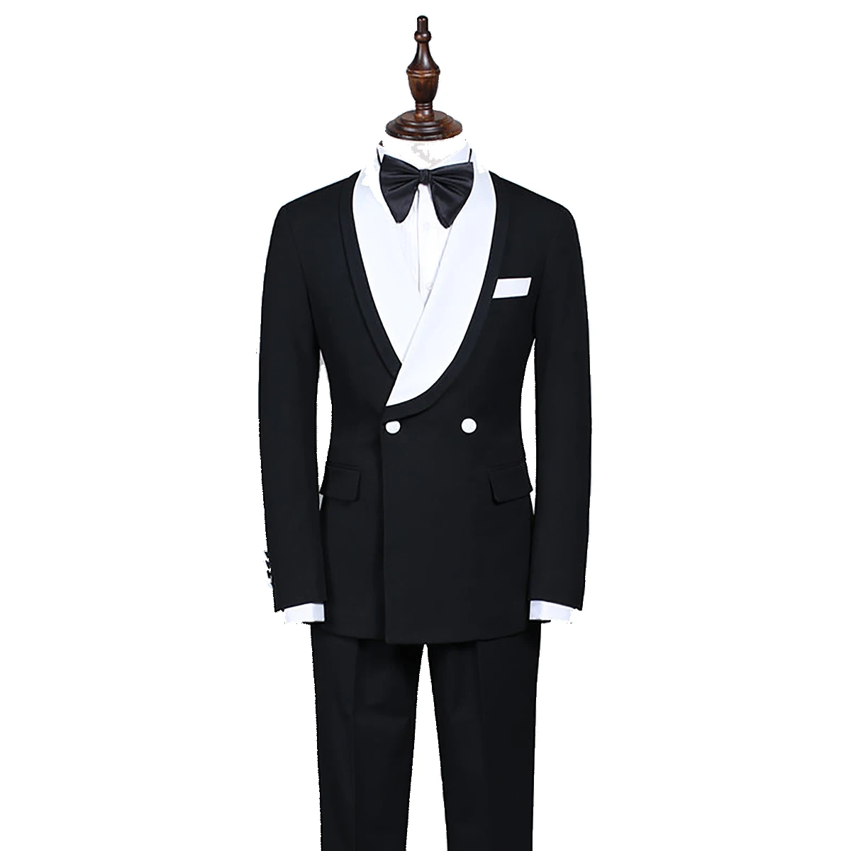 Smoking da sposa Vintage da sposo giacca con risvolto a scialle per uomo Business Evening Party abiti neri 2 pezzi pantaloni Blazer su misura