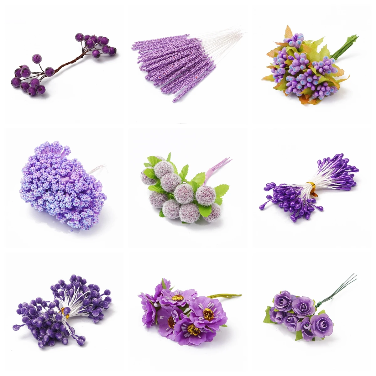Lila künstliche Blumen simuliert Blumenstrauß Laverder Pflanzenblatt für Hochzeit Blumenzubehör Tischdekoration Party Home Decor – Detail 1