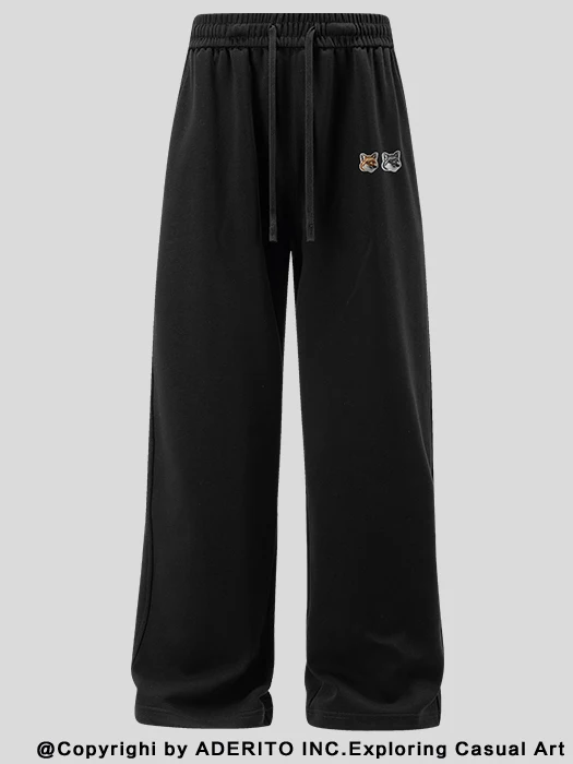 

Американские спортивные брюки для женщин, свободные повседневные брюки с широкими штанинами, двойные свободные брюки с высокой талией из хлопка