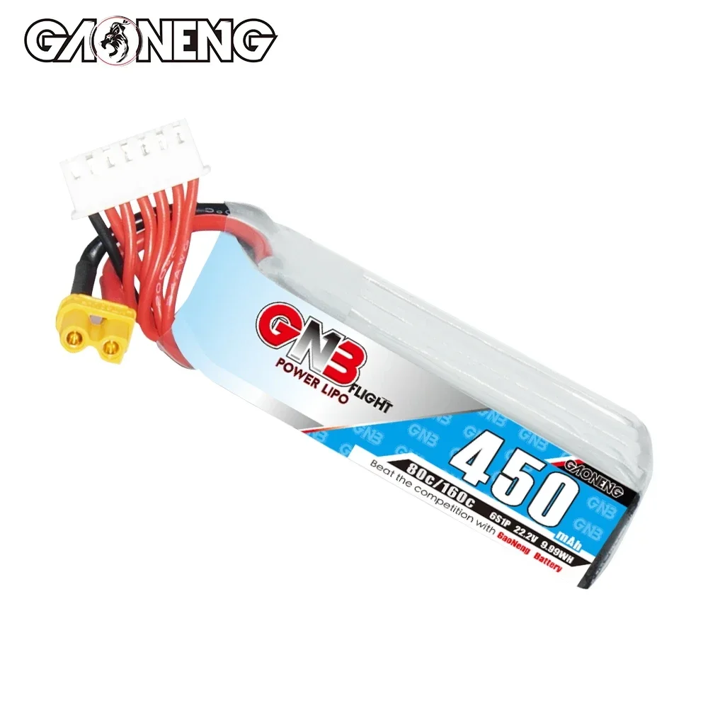 GAONENG GNB 450mAh 6S 80C 160C 22.2V XT30 LiPo Batterij Lang Type 3 inch Tandenstoker Drone Cine Whoop Cinewhoop Reserve RC Onderdelen