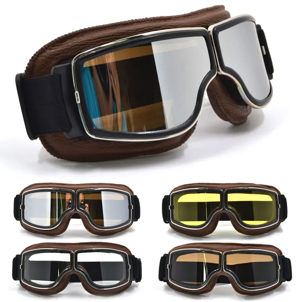 Motocross Goggles Moto Bike ATV Lunette Motorcycle Helmet Glasses Gafas goggles Vintage Steampunk Goggle w/ Bag