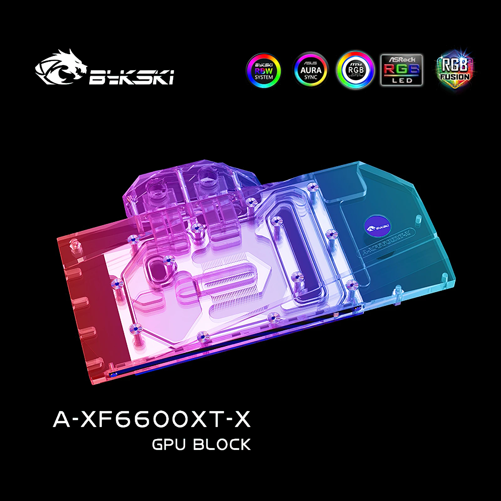 Imagem -04 - Bykski-gpu Water Cooling Rgb Block Backplate para Xfx 6600xt A-xf6600xt-x