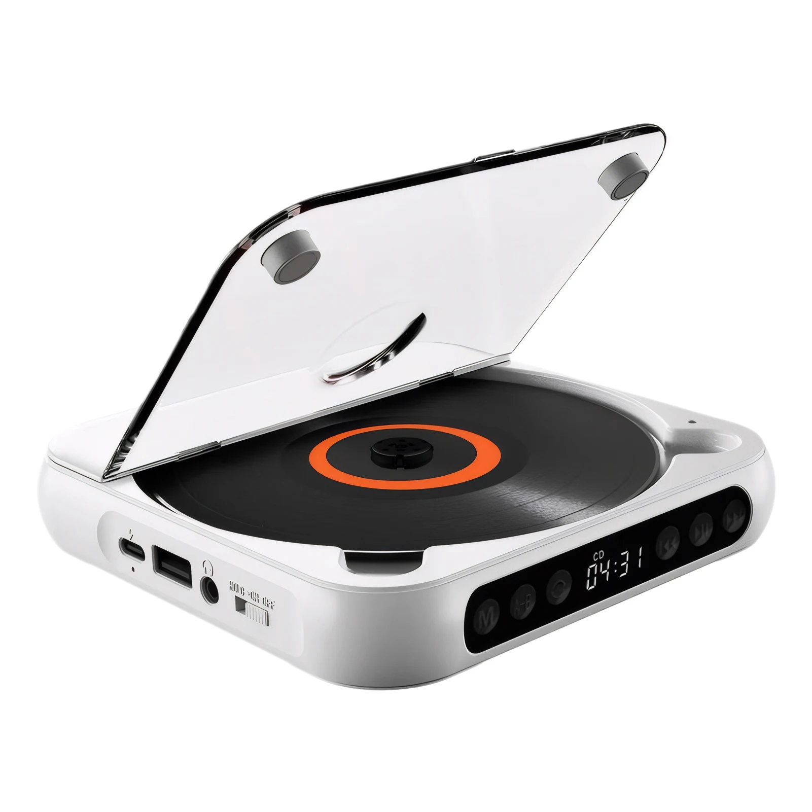 

KC918 CD Player LED Screen Portable Bluetooth Speaker Stereo Music Player 6 Modes AB Repeat Timer CD Runner With Dustproof Cover
