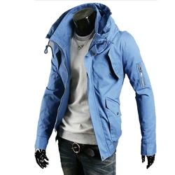 Autumn Mens Casual Army Hoodie Jacket Men's Windbreaker Coat Male Outwear 5XL Hat Can Be Hidden