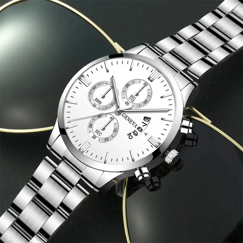 2024 New 40mm Men\'s Quartz Watches Stainless Steel Silver Business Sports Watches Watch for Men Montre Homme Relogio Masculino